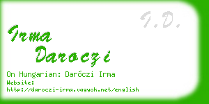 irma daroczi business card