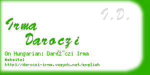 irma daroczi business card